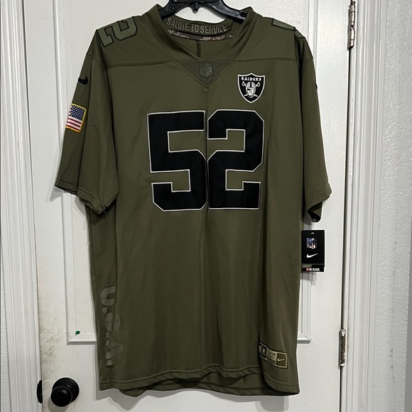 Nike Other - Nike Olive Green Men's Raiders Jersey Mack 52 XXL BNWT Veterans military USA